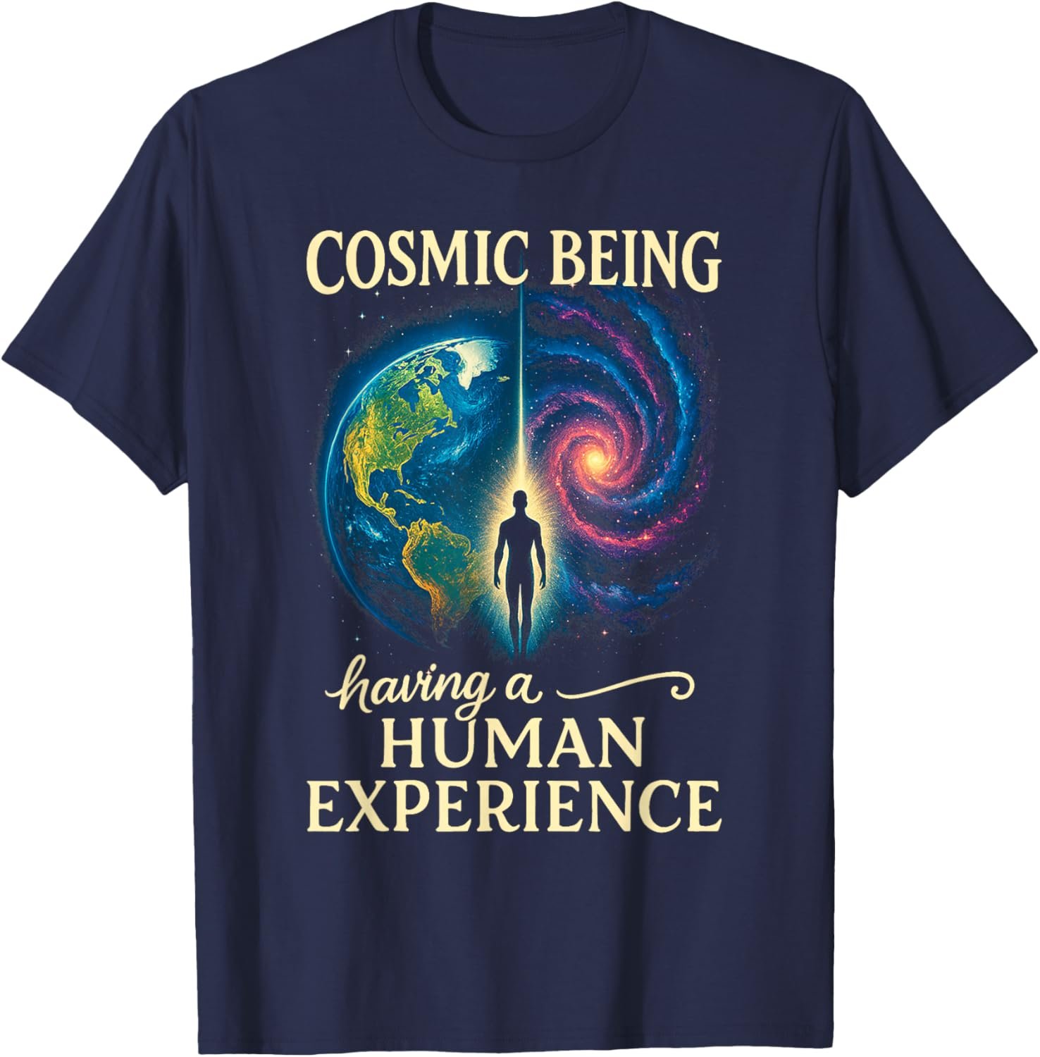 Metaphysical Spiritual Cosmic Being Having Human Experience T-Shirt - lunas-mystic-emporium.com Metaphysical Spiritual Cosmic Being Having Human Experience T-Shirt