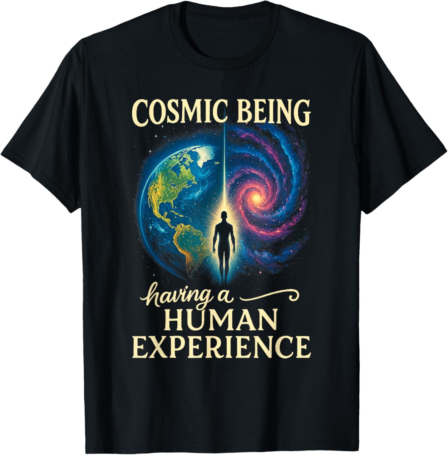 Metaphysical Spiritual Cosmic Being Having Human Experience T-Shirt - lunas-mystic-emporium.com Metaphysical Spiritual Cosmic Being Having Human Experience T-Shirt