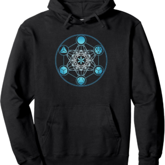 Metatron Sacred Geometry Platonic Solids Yoga Flower of Life Pullover Hoodie