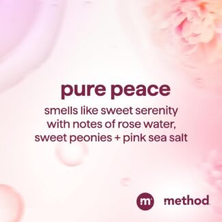 Method Volumizing Shampoo, Pure Peace with Rose, Peony, and Pink Sea Salt Scent Notes, Paraben and Sulfate Free, 14 oz (Pack of 1)