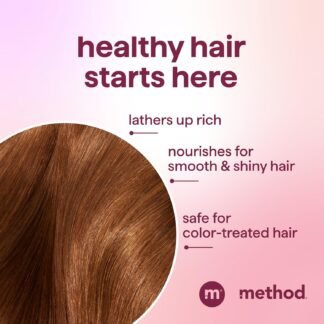 Method Volumizing Shampoo, Pure Peace with Rose, Peony, and Pink Sea Salt Scent Notes, Paraben and Sulfate Free, 14 oz (Pack of 1)