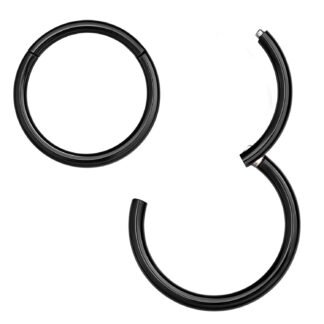 MissNity 316L Surgical Steel Hinged Nose Rings Hoop 20G 18G 16G 14G, Diameter 6mm to 10mm, Color Gold - Rose Gold - Silver - Black - Rainbow