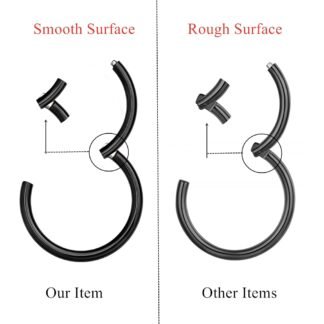 MissNity 316L Surgical Steel Hinged Nose Rings Hoop 20G 18G 16G 14G Diameter 6mm to 10mm Color Gold - Rose Gold - Silver - Black - Rainbow - lunas-mystic-emporium.com MissNity 316L Surgical Steel Hinged Nose Rings Hoop 20G 18G 16G 14G, Diameter 6mm to 10mm, Color Gold - Rose Gold - Silver - Black - Rainbow