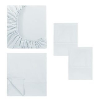 Modern Threads Soft Microfiber Solid Sheets - Luxurious Microfiber Bed Sheets - Includes Flat Sheet, Fitted Sheet with Deep Pockets, & Pillowcases White Full