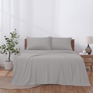 Modern Threads Soft Microfiber Solid Sheets - Luxurious Microfiber Bed Sheets - Includes Flat Sheet, Fitted Sheet with Deep Pockets, & Pillowcases Vapor Blue Full