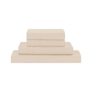 Modern Threads Soft Microfiber Solid Sheets - Luxurious Microfiber Bed Sheets - Includes Flat Sheet, Fitted Sheet with Deep Pockets, & Pillowcases Egg Shell Full