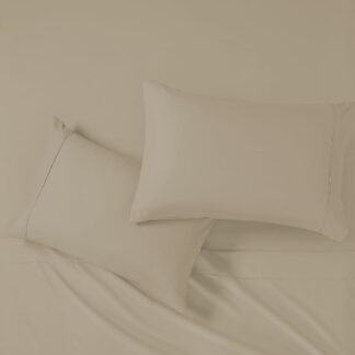 Modern Threads Soft Microfiber Solid Sheets - Luxurious Microfiber Bed Sheets - Includes Flat Sheet, Fitted Sheet with Deep Pockets, & Pillowcases Taupe Full