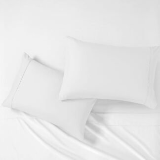 Modern Threads Soft Microfiber Solid Sheets - Luxurious Microfiber Bed Sheets - Includes Flat Sheet, Fitted Sheet with Deep Pockets, & Pillowcases White Full