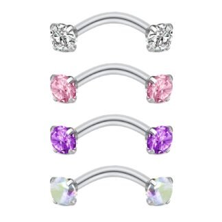 MODRSA Rook Piercing Jewelry Rook Earrings for Women Eyebrow Rings Surgical Steel Vertical Labret Jewelry 16g 14g Curved Barbell Snug Daith Surface Tragus Piercing Jewelry...