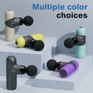 Morelax Mini Massage Gun Portable Deep Tissue Muscle Percussion Massager, Electric Handheld Sport Massager with 6 Massage Heads 4 Speed, Best Gift (Almond)