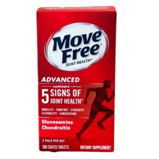 Move Free Advanced Glucosamine Chondroitin + Calcium Fructoborate Joint Support Supplement, Supports Mobility Comfort Strength Flexibility & Lubrication - 200 Tablets (100...