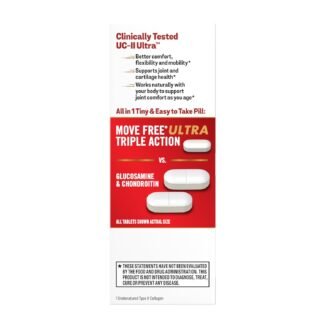 Move Free Ultra Triple Action Joint Support Supplement - Type II Collagen Boron & Hyaluronic Acid - Supports Joint Comfort, Cartiliage & Bones in 1 Tiny Pill Per Day, 30 Tablets...