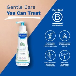 Mustela Hydra Bebe Body Lotion - Daily Moisturizing Baby Lotion with Natural Avocado, Jojoba & Sunflower Oil – Various Sizes