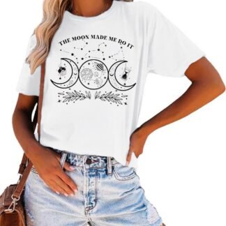 Mystic Moon and Sun Shirt for Women Mystical Boho Vintage Halloween Celestial Moon Spiritual Graphic Tees Tops
