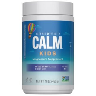 Natural Vitality Calm Sleep, Melatonin & Magnesium Citrate, Sleep Aid Drink Mix, GABA, Sleep Aid, Vegan, Gluten Free & Non-GMO, Mixed Berry Flavored, 16 oz