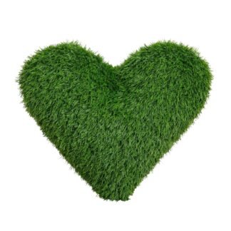Nearly Natural 19in. UV Resistant Artificial Heart Shaped Grass Pillow Cushion (Indoor/Outdoor)