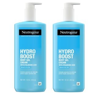 Neutrogena Hydro Boost Body Gel Cream, Hydrating Body Lotion with Hyaluronic Acid for Normal to Dry Skin, Hyaluronic Acid Lightweight Moisturizer, 16 oz, 2 Pack