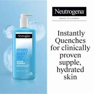 Neutrogena Hydro Boost Body Moisturizing Gel Cream with Hyaluronic Acid, Non-Greasy & Fast Absorbing, Lightweight Hydrating Body Lotion for Normal to Dry Skin, Fragrance-Free,...