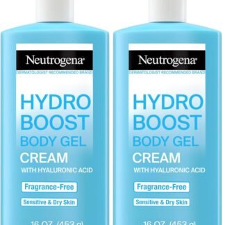 Neutrogena Hydro Boost Body Moisturizing Gel Cream with Hyaluronic Acid, Non-Greasy & Fast Absorbing, Lightweight Hydrating Body Lotion for Normal to Dry Skin, Fragrance-Free,...