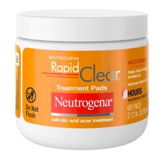 Neutrogena Rapid Clear Maximum Strength Acne Face Pads, for Acne Prone Skin, Salicylic Acid Treatment to Help Fight Breakouts, Oil-Free Facial Cleansing Pads with 2% Salicylic...