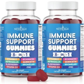 NEW AGE 8 in 1 Immune Support Booster Supplement with Astragalus Root Vitamin C and Zinc 50mg Vitamin D 5000 IU Quercetin Bromelain 8 in 1 Gummies Pack of 2 - lunas-mystic-emporium.com NEW AGE 8 in 1 Immune Support Booster Supplement with Astragalus Root, Vitamin C and Zinc 50mg, Vitamin D 5000 IU, Quercetin & Bromelain (8 in 1 Gummies (Pack of 2))