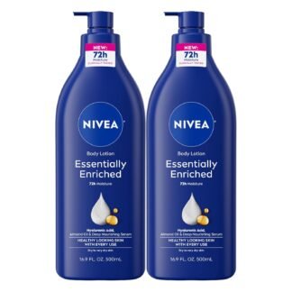 NIVEA Essentially Enriched Body Lotion for Very Dry Skin with Hyaluronic Acid Almond Oil and Deep Nourishing Serum 72-Hour Body Moisturizer 169 Fl Oz Pump Bottle Pack of 2 - lunas-mystic-emporium.com NIVEA Essentially Enriched Body Lotion for Very Dry Skin with Hyaluronic Acid, Almond Oil and Deep Nourishing Serum, 72-Hour Body Moisturizer, 16.9 Fl Oz Pump Bottle, Pack of 2