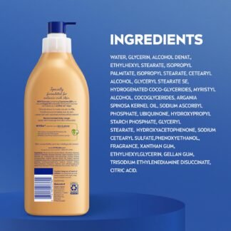 NIVEA Skin Firming Melanin Beauty & Hydration Body Lotion with Q10 and Argan Oil, Firmer Skin in as Little As Seven Days, 16.9 Fl Oz Pump Bottle