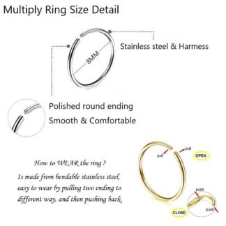 Nose Rings Studs and Hoops, Surgical Stainless Steel Hypoallergenic Nose Rings Set for Women Men, Straight/L/Screw Shaped and 1.5/2.0/2.5mm Rhinestone Nose Piercing Jewelry and...