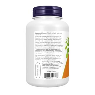 NOW Foods Pygeum & Saw Palmetto 120 Softgel (Pack of 2)