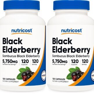 Nutricost Elderberry Capsules 575mg (120 Capsules) - Black Elderberry, Vegetarian, Gluten Free and Non-GMO Supplement