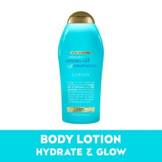 OGX Radiant Glow + Argan Oil of Morocco Extra Hydrating Body Lotion for Dry Skin, Nourishing Creamy Body & Hand Cream for Silky Soft Skin, Paraben-Free, Sulfated-Surfactants...