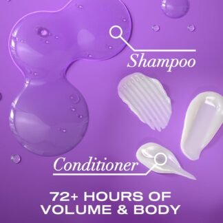 OGX Thick & Full + Biotin and Collagen for Hair Volume & Body, Sulfate Free Volumizing Shampoo & Conditioner Set for Fine & Thinning Hair, Nutrient-Infused, Vitamin B7, 13 fl...