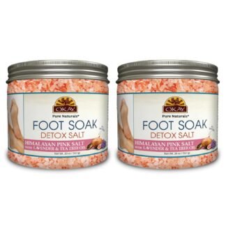 OKAY Foot Soak Detox Salt - Foot Soaking Salts for Dry Cracked Feet with Tea Tree Oil and Lavender Oil, Foot Bath, Pedicure Soak, Great for Men and Women, Athletes - 20 oz (Pack...