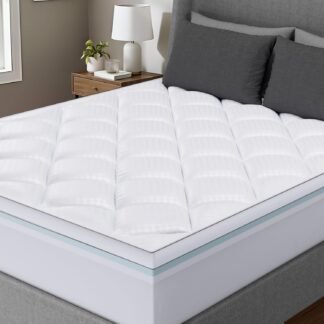 OLANLY Full Size Mattress Topper, Dual-Layer 4 Inch: 2" Cooling Pillow Top Mattress Pad Cover and 2" Gel Memory Foam Topper for Pressure Relief and Back Support, Medium-Soft...