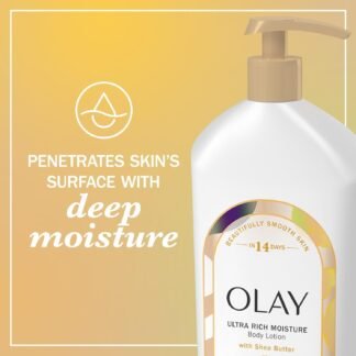 Olay Body Lotion for Women, Ultra Rich Moisture, 24hr Moisturizing & Deep Hydration, Absorbs Instantly, Penetrating Vitamin B3 Complex, For All Skin Types, Shea Butter Scent, 18...