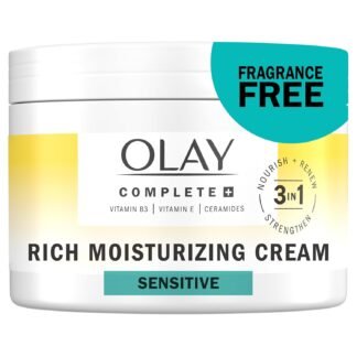 Olay Face Moisturizer, Complete+ Rich Moisturizing Cream - Fragrance-Free, Gentle for Dry & Sensitive Skin, 3-in-1 Hydrating to Strengthen, Nourish, Renew - Niacinamide, Vitamin...