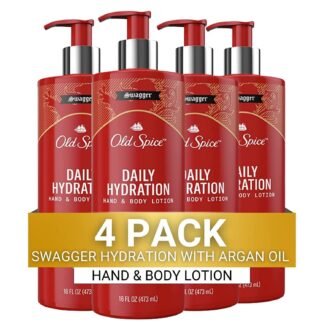 Old Spice Hand & Body Lotion for Men, Daily Hydration, 24/7 Hydration, 24/7 Replenishing Rich Moisture for Dry Skin, Lightweight Formula, Swagger with Argan Oil Scent, 16 fl...