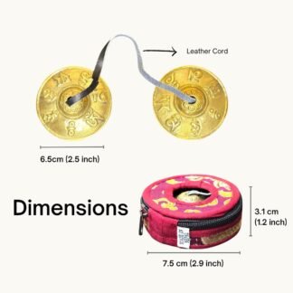 Om Mani Padme Hum Tingsha Cymbals – Handmade Tibetan Meditation & Energy Clearing Chimes with Gift Pouch – Holiday Mindfulness Gift & New Year Ritual Tool - Made in Nepal