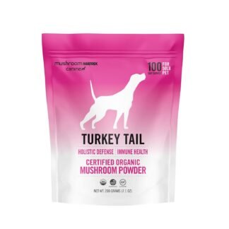 Om Mushroom Matrix Turkey Tail Mushroom Pet Supplement Powder, Provides Immunity Support & Holistic Defense for Dogs & Cats, 200 Grams, 7.1 oz