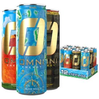 OMNI Energy Drink Georgia12 Oz (Pack of 12) | Contains 200mg Clean Caffeine, B Vitamins | Sugar-Free, Low Calorie, Energy Drink for All-Day Vitality