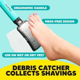 Onyx Professional Foot Rasp, No Mess Callus Remover for Feet, Includes Debris Catcher - Stainless Steel Foot Scrubber Dead Skin Remover, Lightweight Callus Shaver for Feet, Foot...