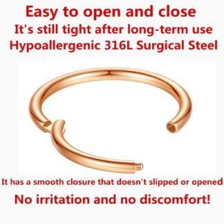ORANGELOVE Hypoallergenic Nose Rings 20G 18G 16G 14G 12G 10G 8G 316l Surgical Steel Septum Jewelry Hinged Segment Ring Body Piercing Nose Hoop Lip Rings Nose Helix Cartilage...