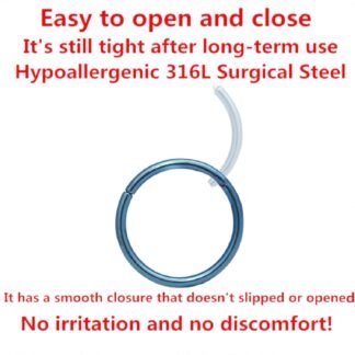 ORANGELOVE Hypoallergenic Nose Rings 20G 18G 16G 14G 12G 10G 8G 316l Surgical Steel Septum Jewelry Hinged Segment Ring Body Piercing Nose Hoop Lip Rings Nose Helix Cartilage...