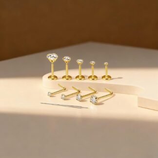 ORANGELOVE Nose Studs CZ Nose Rings 316L Surgical Steel Hypoallergenic Nostril Tragus Helix Conch Cartilage Ear Earrings Piercing Body Jewelry Sets Labret Studs Lip Rings for...