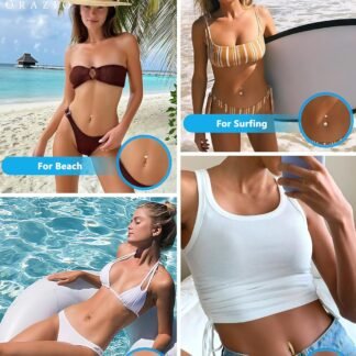 ORAZIO Gold Belly Button Ring - Hypoallergenic Surgical Stainless Steel Belly Rings for Women 14G CZ Opal Clicker Floating Belly Button Piercing Jewelry Pack Cute Dainty Navel...