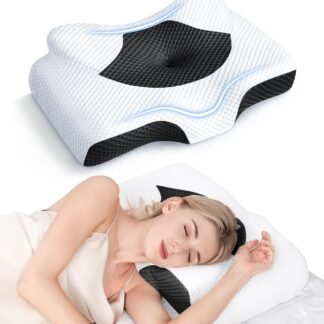 Osteo Cervical Pillow for Neck Pain Relief, Hollow Design Odorless Memory Foam Pillows with Cooling Case, Adjustable Orthopedic Bed Pillow for Sleeping, Support for Side Back...