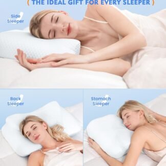 Osteo Cervical Pillow for Neck Pain Relief, Hollow Design Odorless Memory Foam Pillows with Cooling Case, Adjustable Orthopedic Bed Pillow for Sleeping, Support for Side Back...