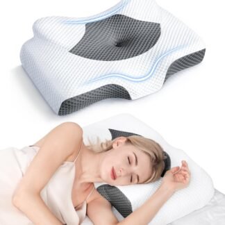 Osteo Cervical Pillow for Neck Pain Relief, Hollow Design Odorless Memory Foam Pillows with Cooling Case, Adjustable Orthopedic Bed Pillow for Sleeping, Support for Side Back...