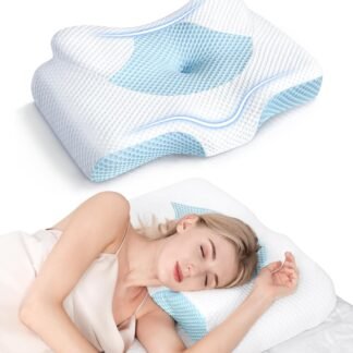 Osteo Cervical Pillow for Neck Pain Relief, Hollow Design Odorless Memory Foam Pillows with Cooling Case, Adjustable Orthopedic Bed Pillow for Sleeping, Support for Side Back...