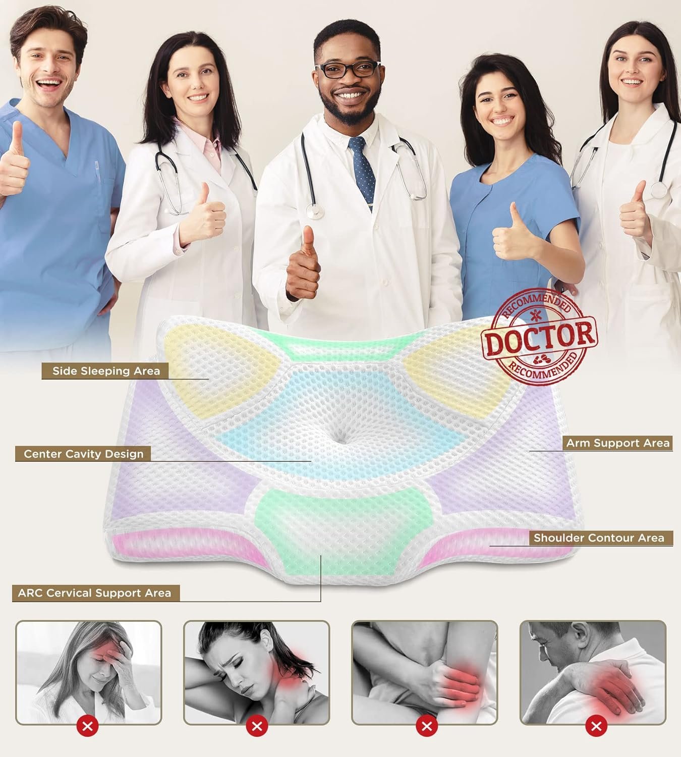 Osteo Cervical Pillow for Neck Pain Relief Hollow Design Odorless Memory Foam Pillows with Cooling Case Adjustable Orthopedic Bed Pillow for Sleeping Support for Side Back - lunas-mystic-emporium.com Osteo Cervical Pillow for Neck Pain Relief, Hollow Design Odorless Memory Foam Pillows with Cooling Case, Adjustable Orthopedic Bed Pillow for Sleeping, Support for Side Back...